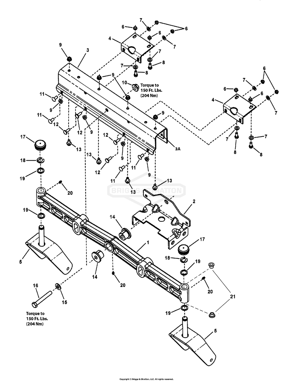 Front Axle Group - Rzt Diagram and Parts List for 7800819 (C950-60107-0)(2011) Briggs and Stratton Lawn Tractor